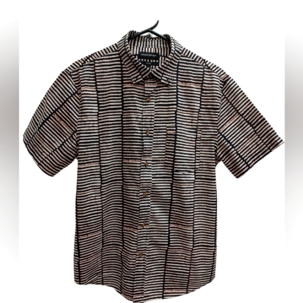 Banana Republic Striped Shirt Short Sleeve  Men Size M Slim Fit